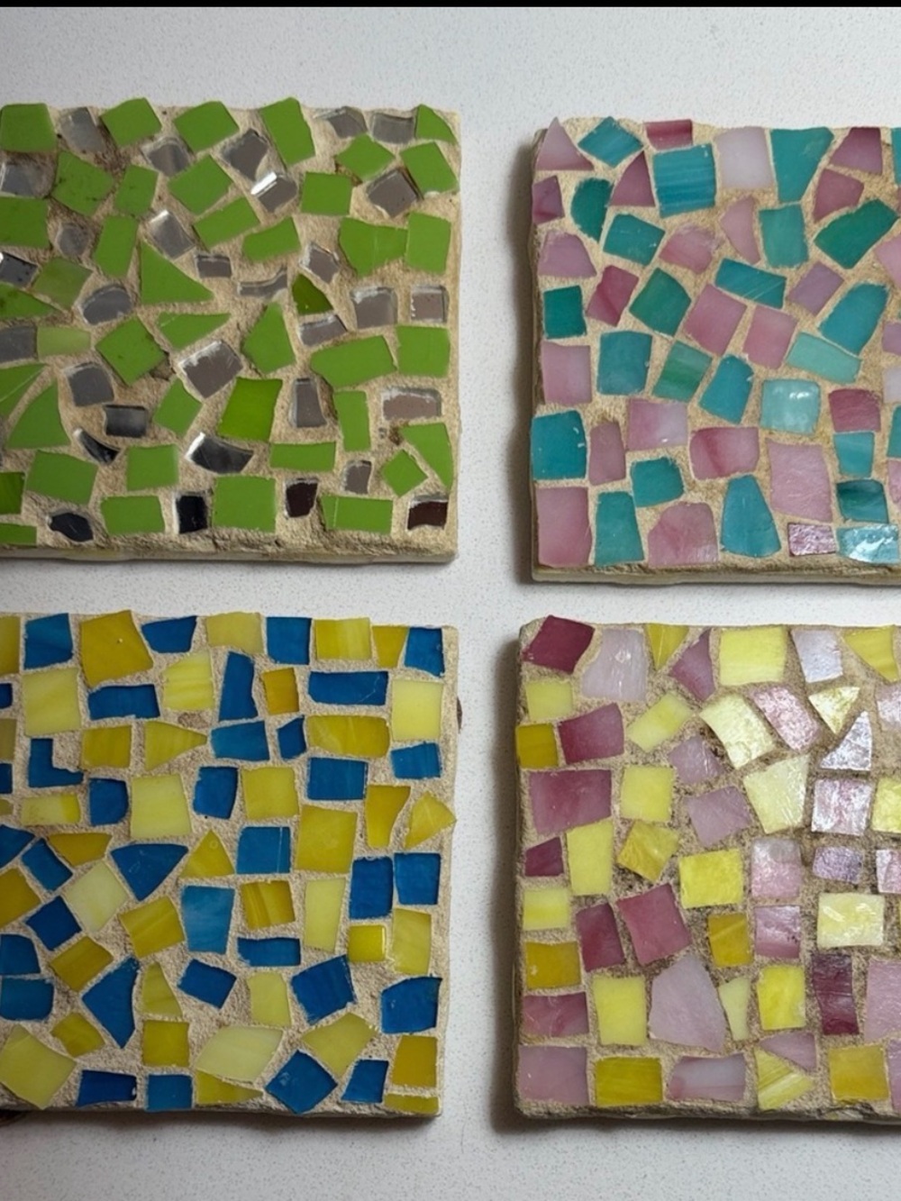 Handmade Mosaic Coasters - Multicolor Tiles